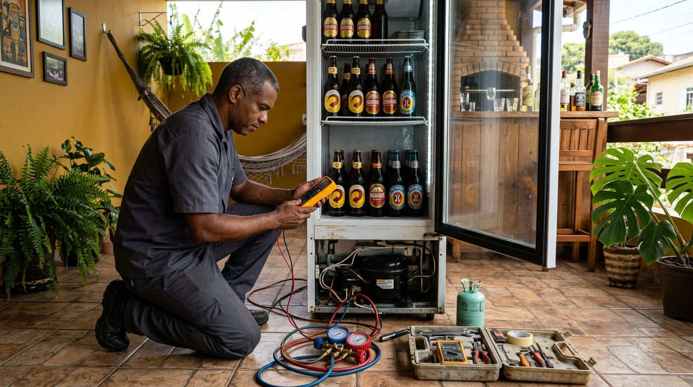 Manutenção da placa eletrônica de cervejeira em Natal‑RN