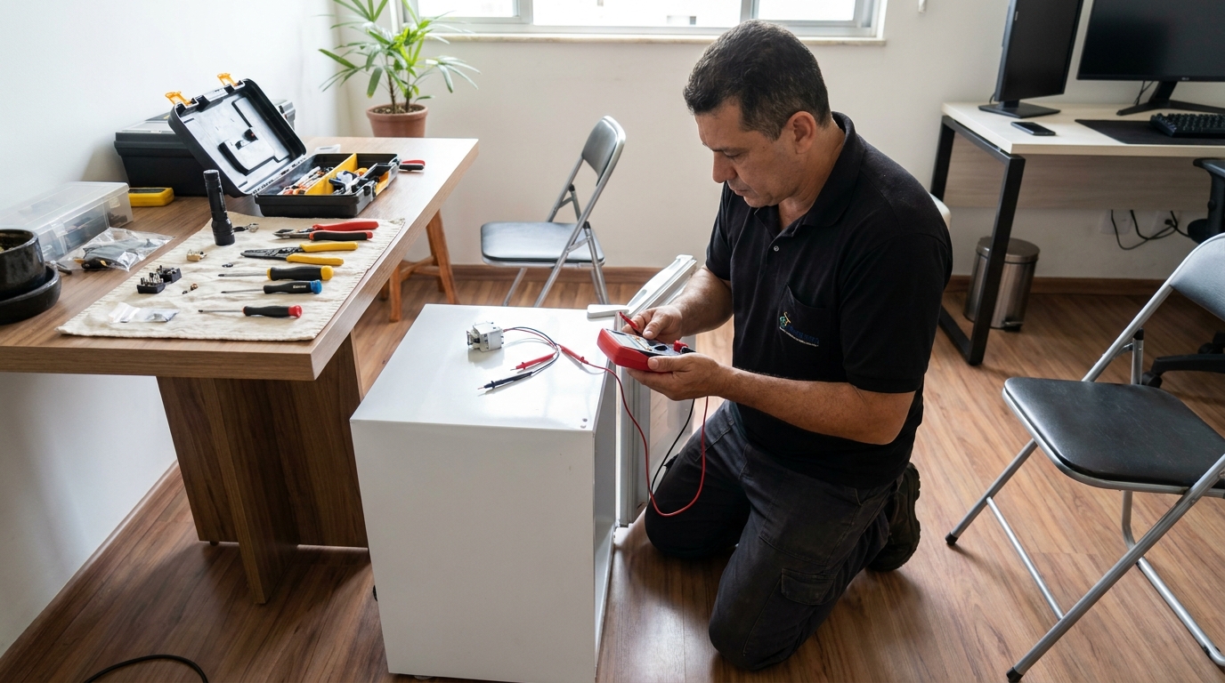 Reparo da placa eletrônica de frigobar em Natal‑RN